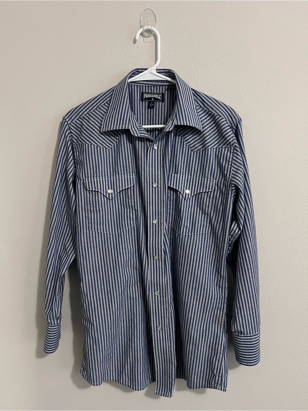 Panhandle Slim Blue & White Striped Western Shirt